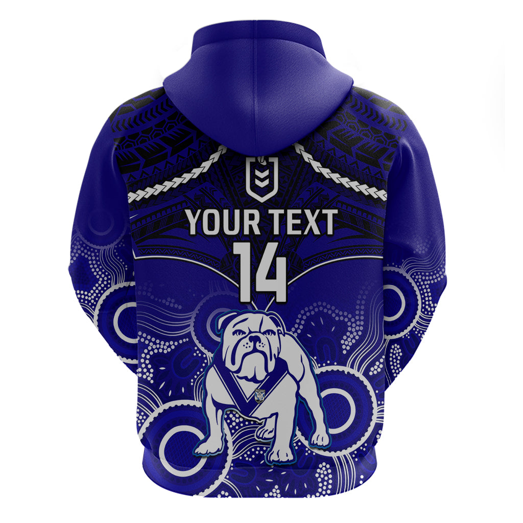 personalised-bulldogs-rugby-hoodie-go-doggies-aboriginal-mix-polynesian-pattern