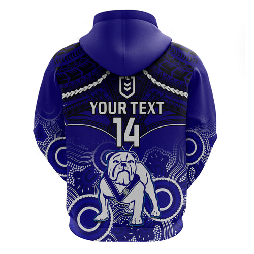 personalised-bulldogs-rugby-hoodie-go-doggies-aboriginal-mix-polynesian-pattern