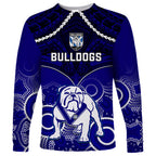 personalised-bulldogs-rugby-long-sleeve-shirt-go-doggies-aboriginal-mix-polynesian-pattern