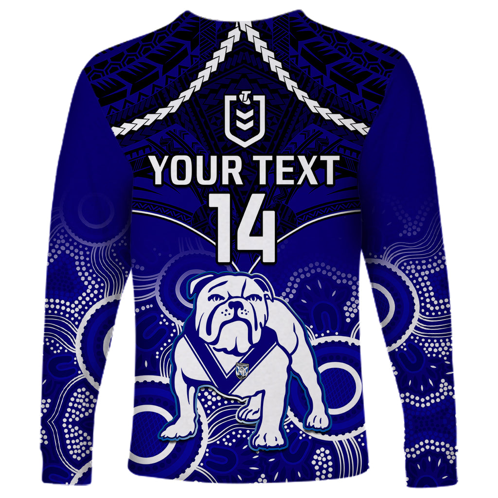 personalised-bulldogs-rugby-long-sleeve-shirt-go-doggies-aboriginal-mix-polynesian-pattern