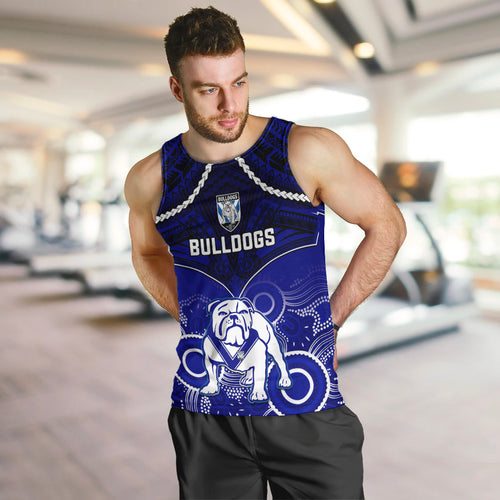 personalised-bulldogs-rugby-men-tank-top-go-doggies-aboriginal-mix-polynesian-pattern