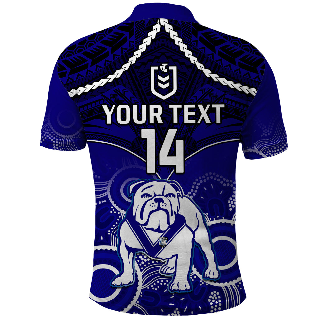 personalised-bulldogs-rugby-polo-shirt-go-doggies-aboriginal-mix-polynesian-pattern