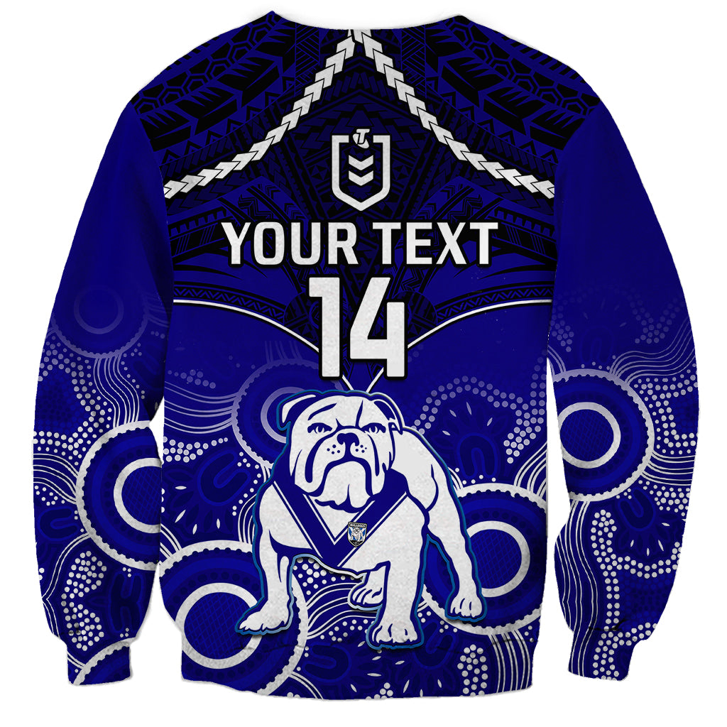 personalised-bulldogs-rugby-sweatshirt-go-doggies-aboriginal-mix-polynesian-pattern