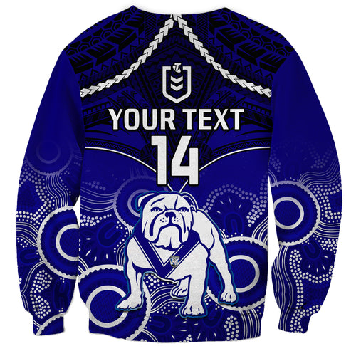 personalised-bulldogs-rugby-sweatshirt-go-doggies-aboriginal-mix-polynesian-pattern