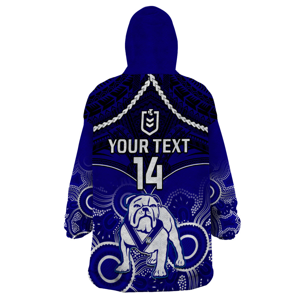 personalised-bulldogs-rugby-wearable-blanket-hoodie-go-doggies-aboriginal-mix-polynesian-pattern