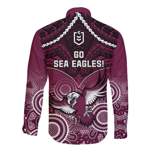 sea-eagles-rugby-long-sleeve-button-shirt-aboriginal-mix-polynesian-pattern