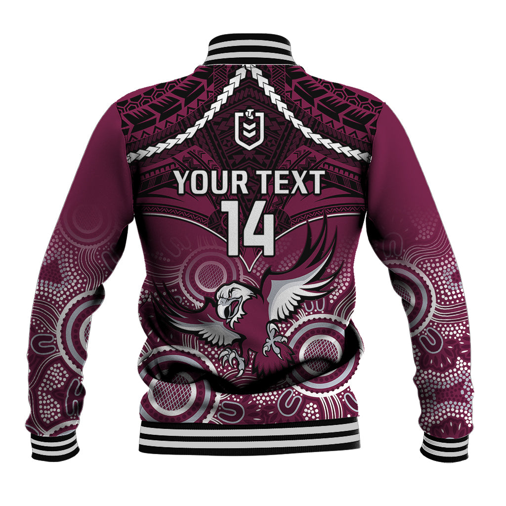 personalised-sea-eagles-rugby-baseball-jacket-aboriginal-mix-polynesian-pattern