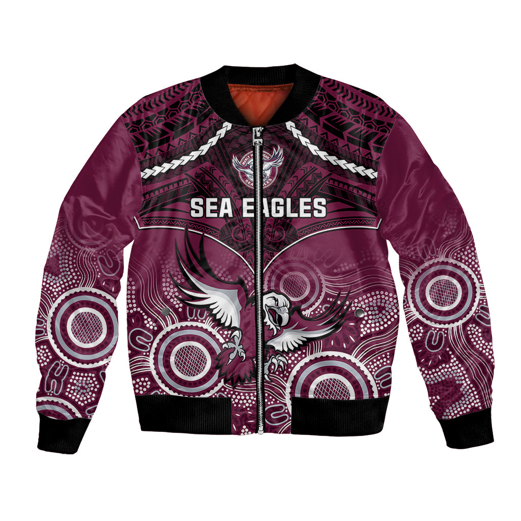 personalised-sea-eagles-rugby-bomber-jacket-aboriginal-mix-polynesian-pattern