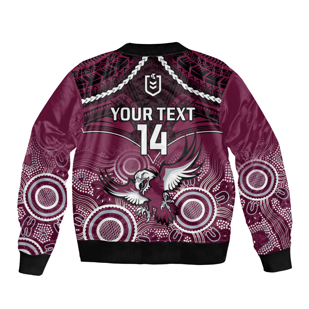 personalised-sea-eagles-rugby-bomber-jacket-aboriginal-mix-polynesian-pattern