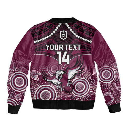 personalised-sea-eagles-rugby-bomber-jacket-aboriginal-mix-polynesian-pattern