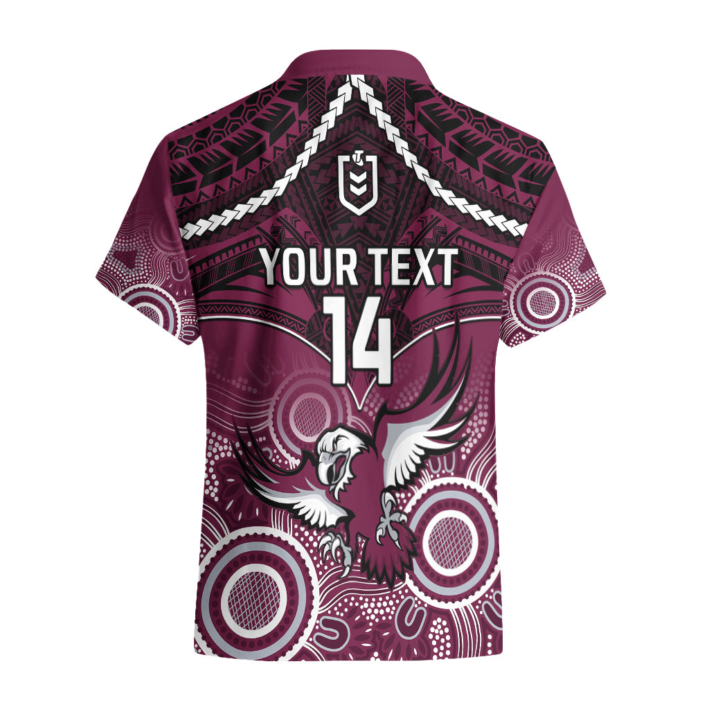 personalised-sea-eagles-rugby-hawaiian-shirt-aboriginal-mix-polynesian-pattern