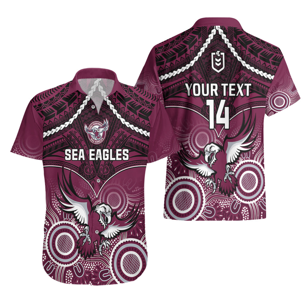 personalised-sea-eagles-rugby-hawaiian-shirt-aboriginal-mix-polynesian-pattern