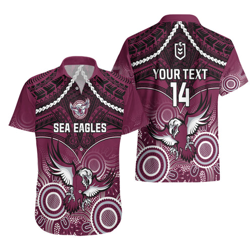 personalised-sea-eagles-rugby-hawaiian-shirt-aboriginal-mix-polynesian-pattern