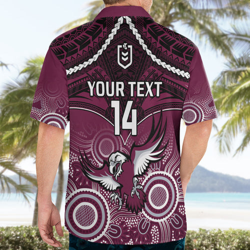 personalised-sea-eagles-rugby-hawaiian-shirt-aboriginal-mix-polynesian-pattern