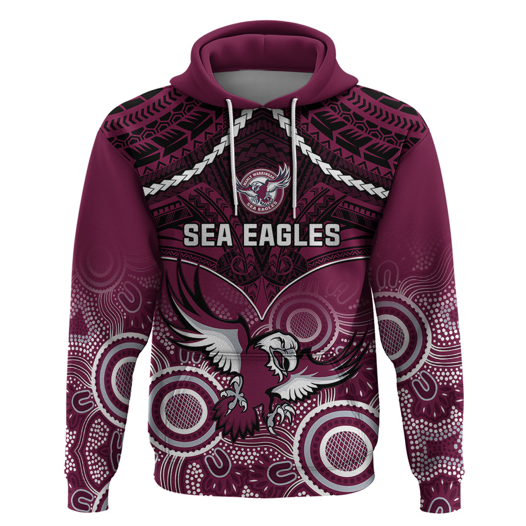 personalised-sea-eagles-rugby-hoodie-aboriginal-mix-polynesian-pattern