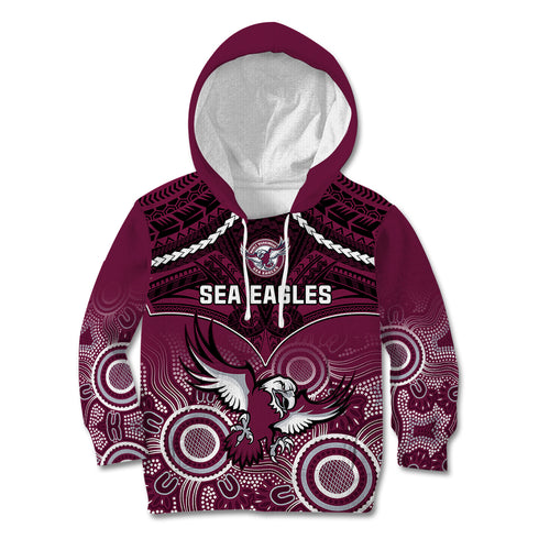 personalised-sea-eagles-rugby-kid-hoodie-aboriginal-mix-polynesian-pattern