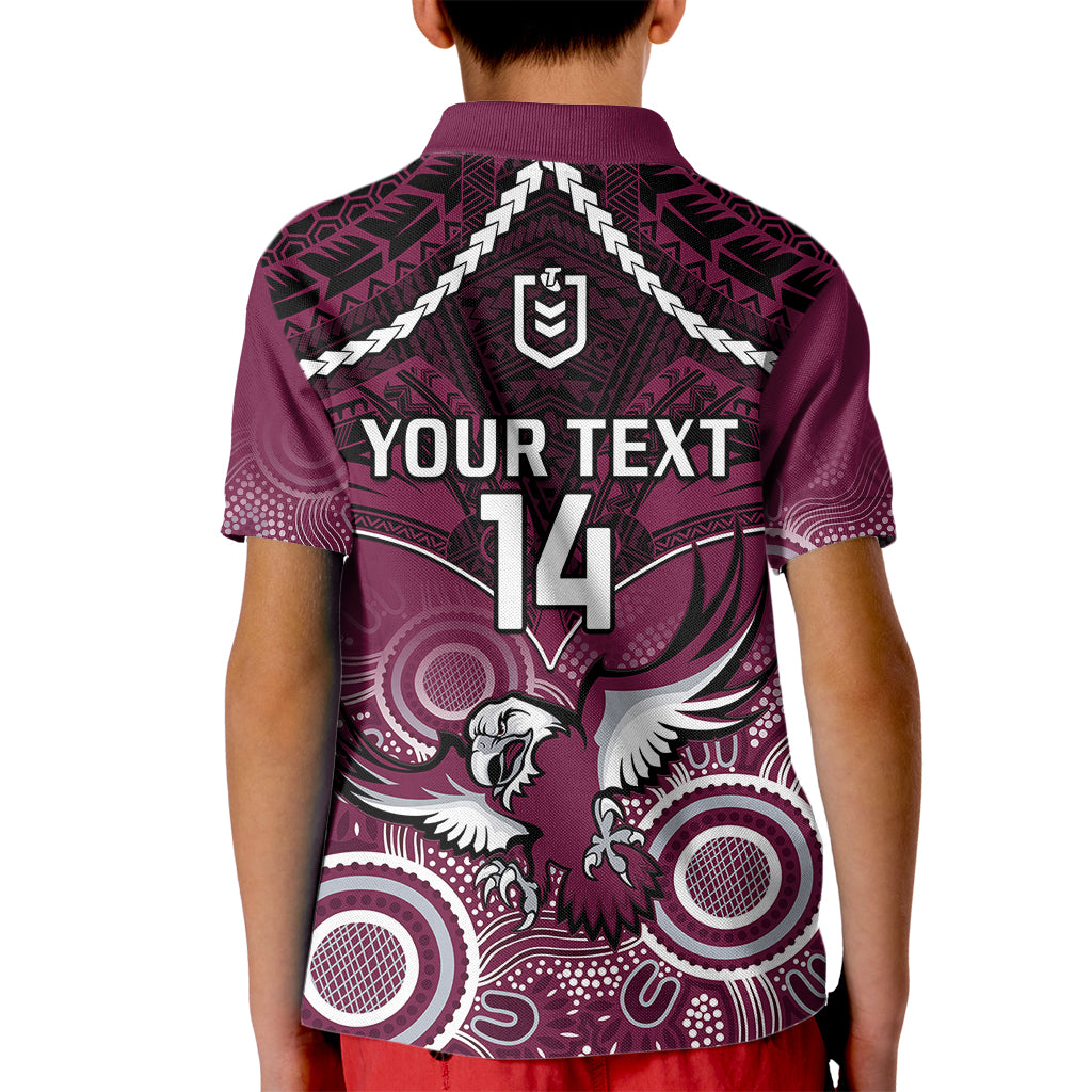 personalised-sea-eagles-rugby-kid-polo-shirt-aboriginal-mix-polynesian-pattern