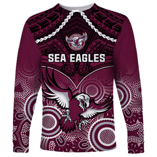 personalised-sea-eagles-rugby-long-sleeve-shirt-aboriginal-mix-polynesian-pattern