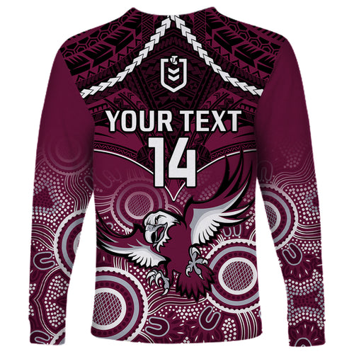 personalised-sea-eagles-rugby-long-sleeve-shirt-aboriginal-mix-polynesian-pattern