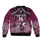 personalised-sea-eagles-rugby-sleeve-zip-bomber-jacket-aboriginal-mix-polynesian-pattern