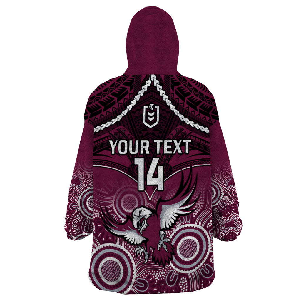 personalised-sea-eagles-rugby-wearable-blanket-hoodie-aboriginal-mix-polynesian-pattern