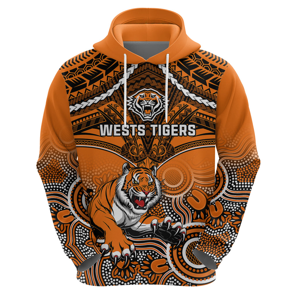 personalised-tigers-rugby-hoodie-aboriginal-mix-polynesian-pattern