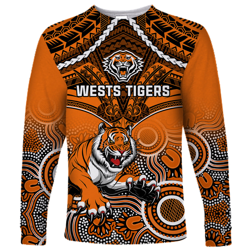 personalised-tigers-rugby-long-sleeve-shirt-aboriginal-mix-polynesian-pattern