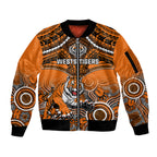 personalised-tigers-rugby-sleeve-zip-bomber-jacket-aboriginal-mix-polynesian-pattern