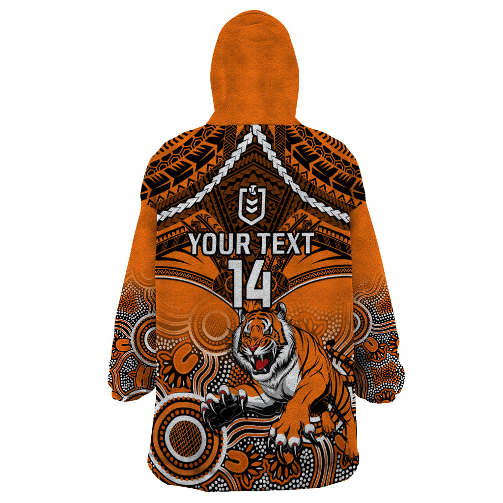personalised-tigers-rugby-wearable-blanket-hoodie-aboriginal-mix-polynesian-pattern