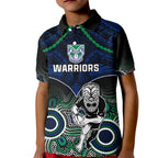 personalised-warriors-rugby-kid-polo-shirt-nz-aboriginal-mix-polynesian-pattern