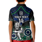 personalised-warriors-rugby-kid-polo-shirt-nz-aboriginal-mix-polynesian-pattern