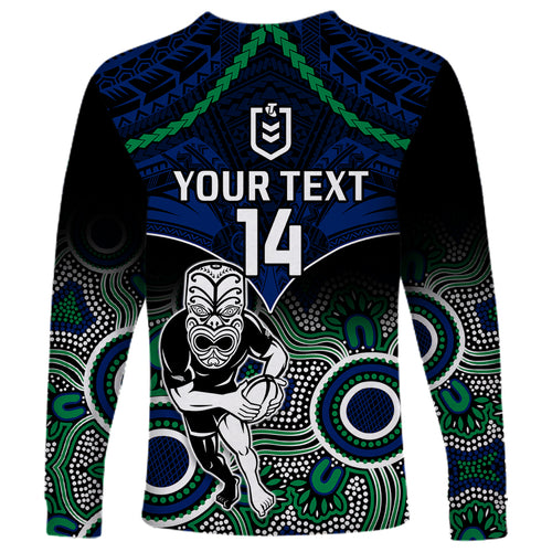 personalised-warriors-rugby-long-sleeve-shirt-nz-aboriginal-mix-polynesian-pattern