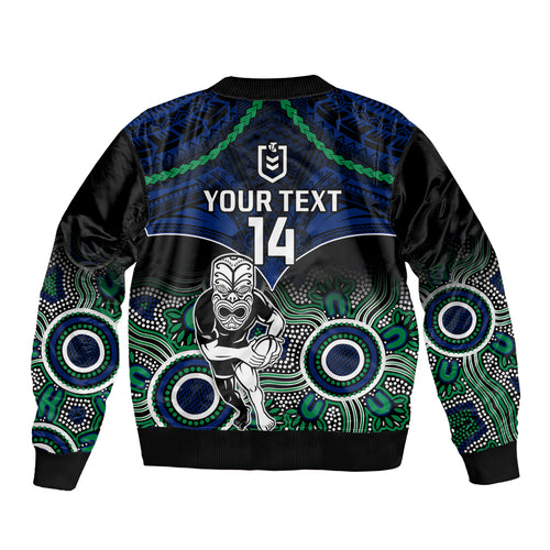 personalised-warriors-rugby-sleeve-zip-bomber-jacket-nz-aboriginal-mix-polynesian-pattern