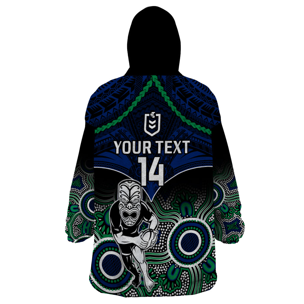 personalised-warriors-rugby-wearable-blanket-hoodie-nz-aboriginal-mix-polynesian-pattern