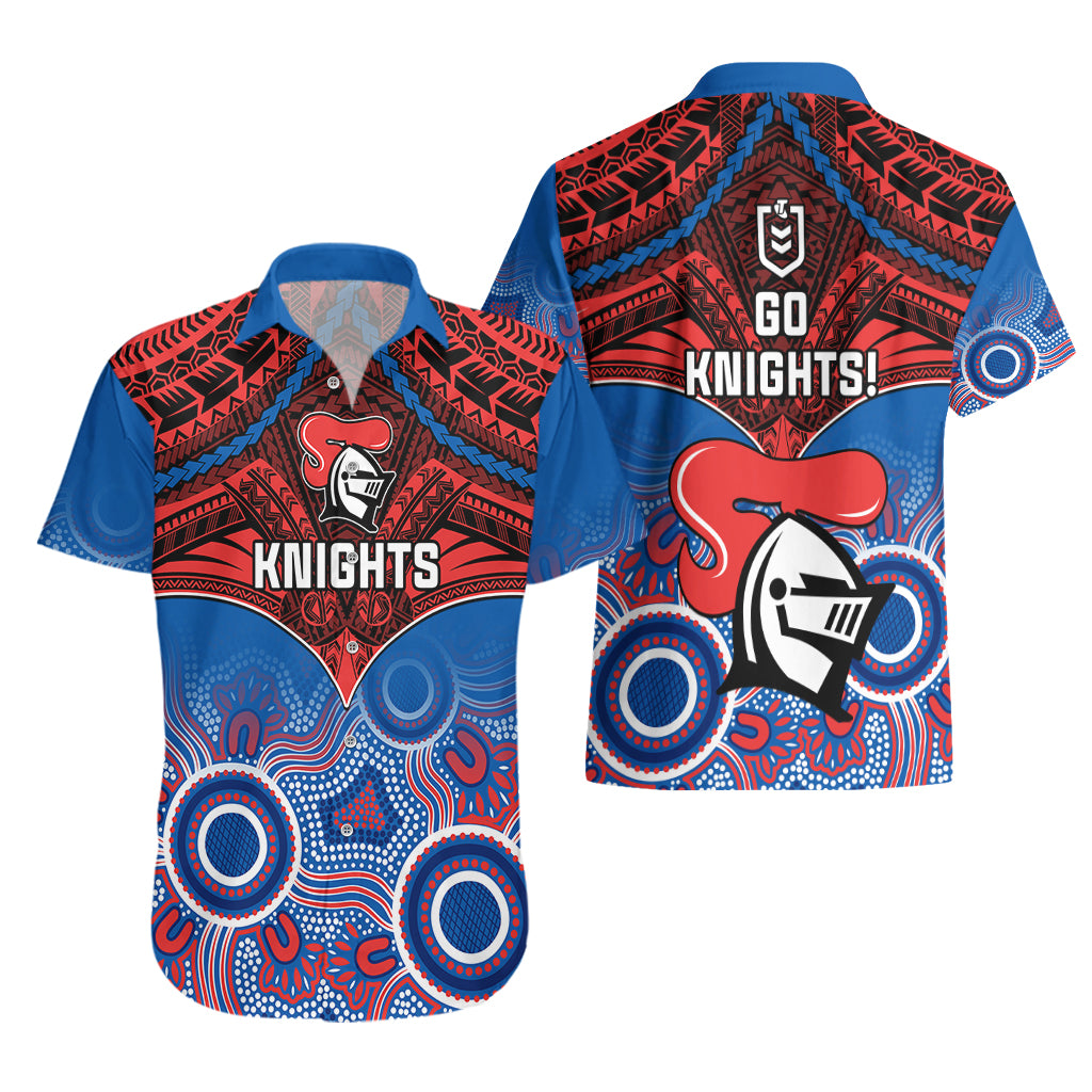knights-rugby-hawaiian-shirt-aboriginal-mix-polynesian-pattern