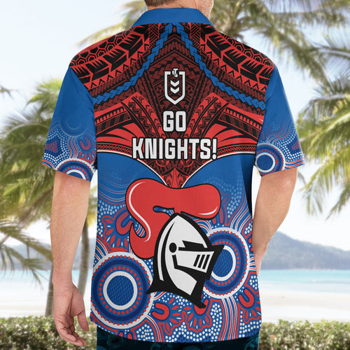 knights-rugby-hawaiian-shirt-aboriginal-mix-polynesian-pattern