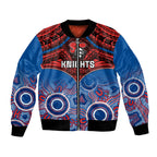 personalised-knights-rugby-bomber-jacket-aboriginal-mix-polynesian-pattern