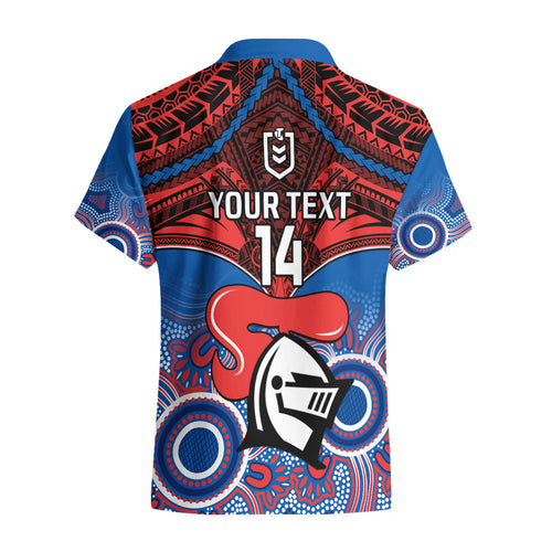 personalised-knights-rugby-hawaiian-shirt-aboriginal-mix-polynesian-pattern