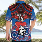 personalised-knights-rugby-hawaiian-shirt-aboriginal-mix-polynesian-pattern