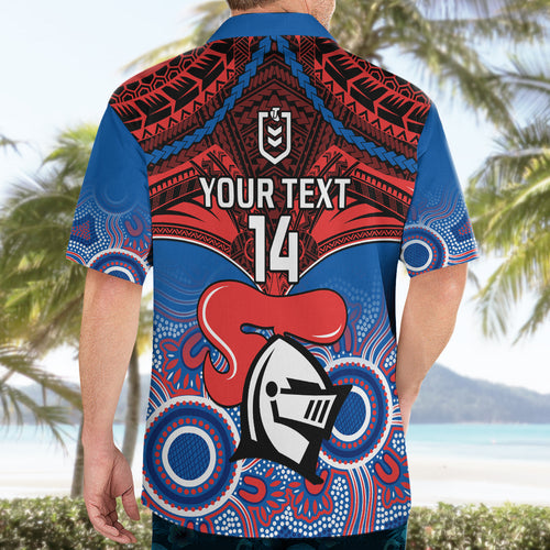 personalised-knights-rugby-hawaiian-shirt-aboriginal-mix-polynesian-pattern