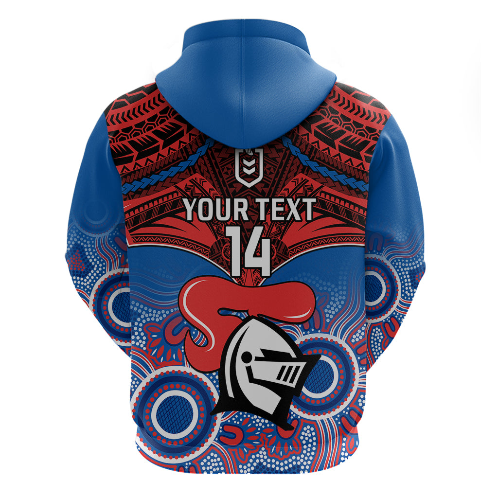 personalised-knights-rugby-hoodie-aboriginal-mix-polynesian-pattern