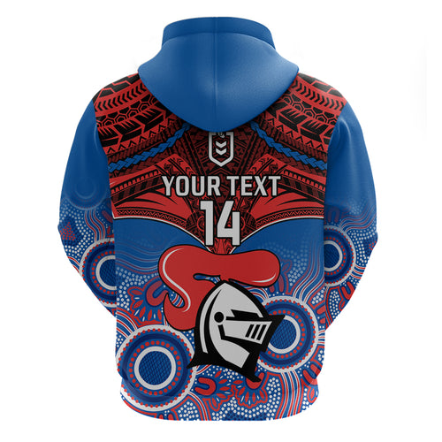 personalised-knights-rugby-hoodie-aboriginal-mix-polynesian-pattern