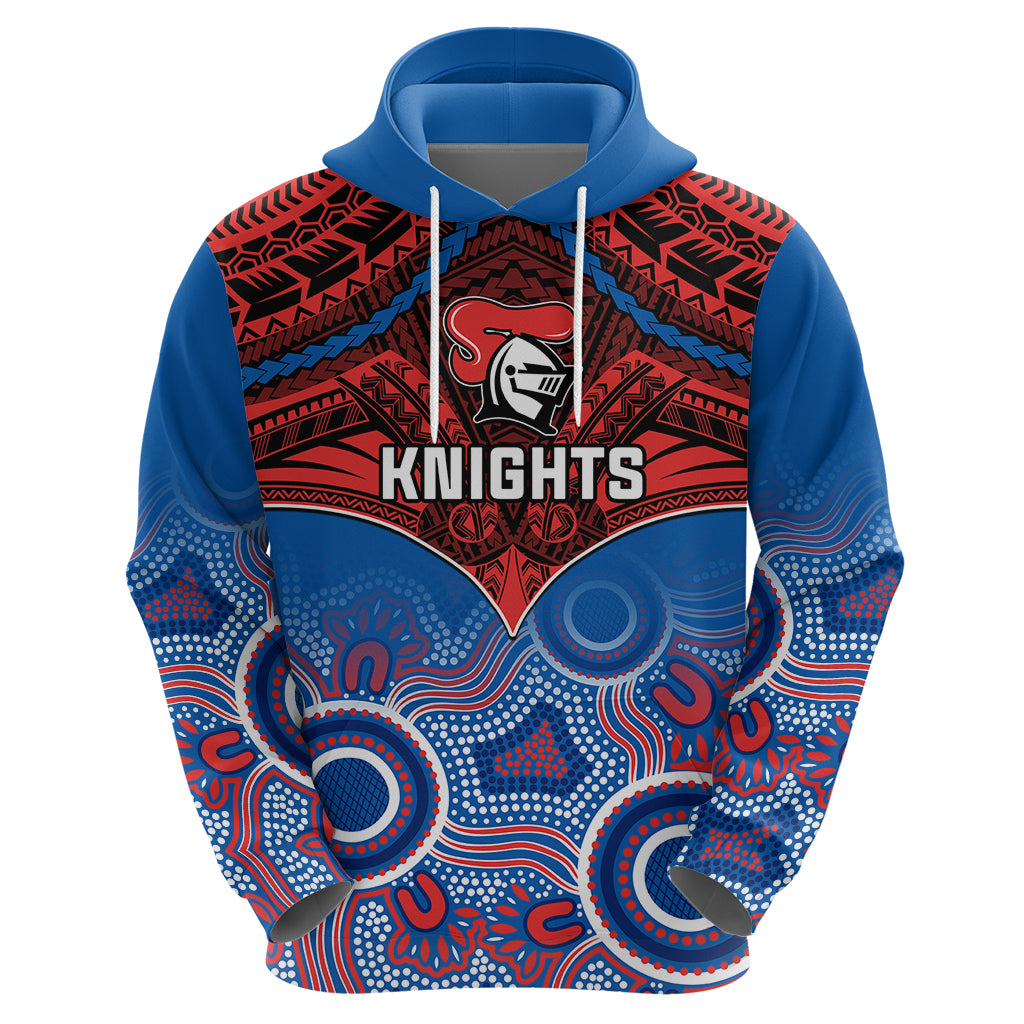 personalised-knights-rugby-hoodie-aboriginal-mix-polynesian-pattern