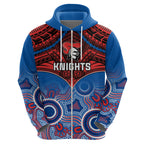 personalised-knights-rugby-hoodie-aboriginal-mix-polynesian-pattern