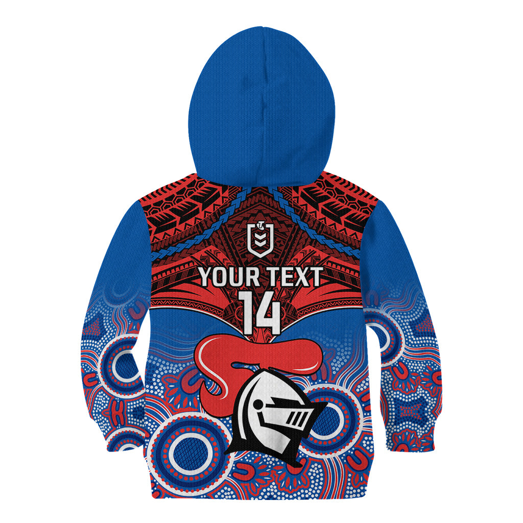 personalised-knights-rugby-kid-hoodie-aboriginal-mix-polynesian-pattern