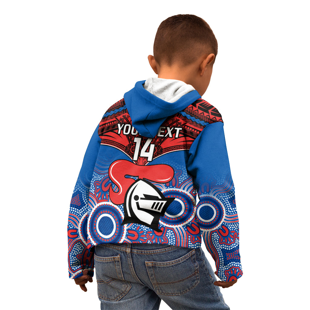 personalised-knights-rugby-kid-hoodie-aboriginal-mix-polynesian-pattern