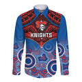 personalised-knights-rugby-long-sleeve-button-shirt-aboriginal-mix-polynesian-pattern