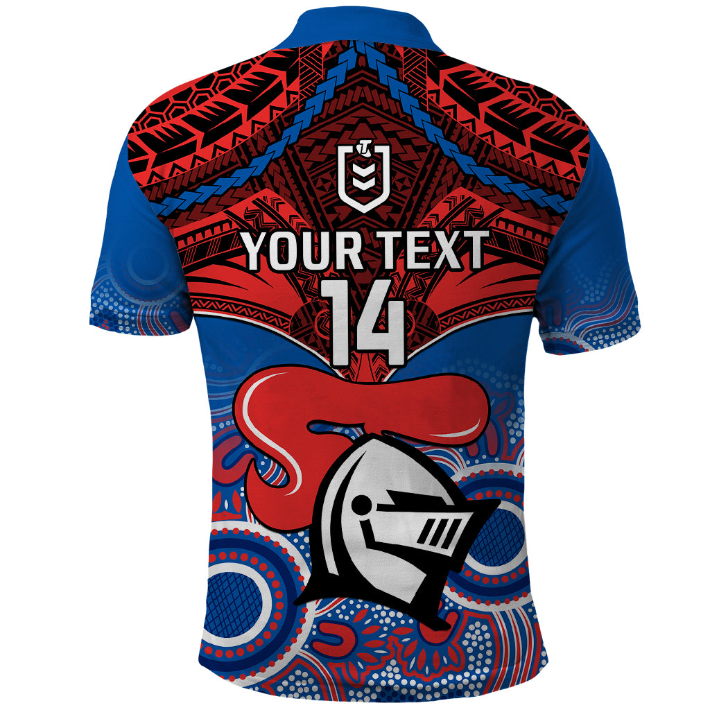 personalised-knights-rugby-polo-shirt-aboriginal-mix-polynesian-pattern