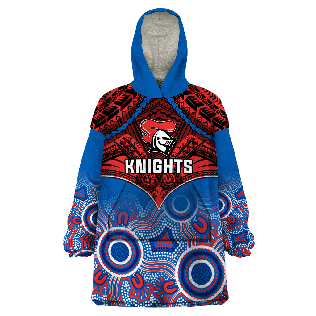 personalised-knights-rugby-wearable-blanket-hoodie-aboriginal-mix-polynesian-pattern