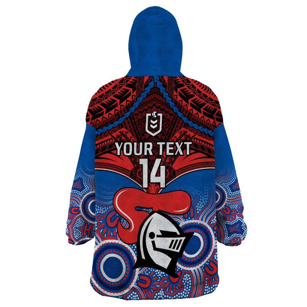 personalised-knights-rugby-wearable-blanket-hoodie-aboriginal-mix-polynesian-pattern
